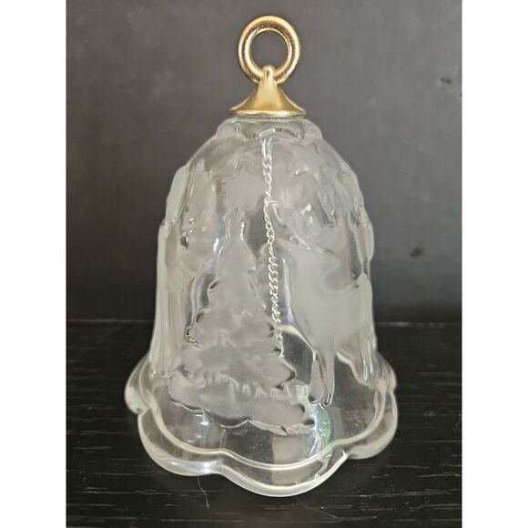 Other - Vintage Holiday Christmas Bell Glass Angel Tree  Reindeer‎ 4.5" Clear